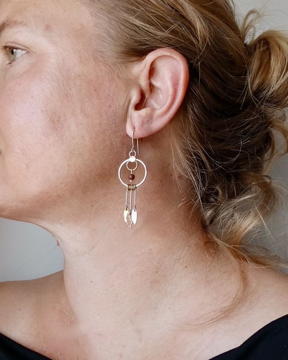 Boucles Silaya, boucles d’oreilles en argent fait main par Maryjou