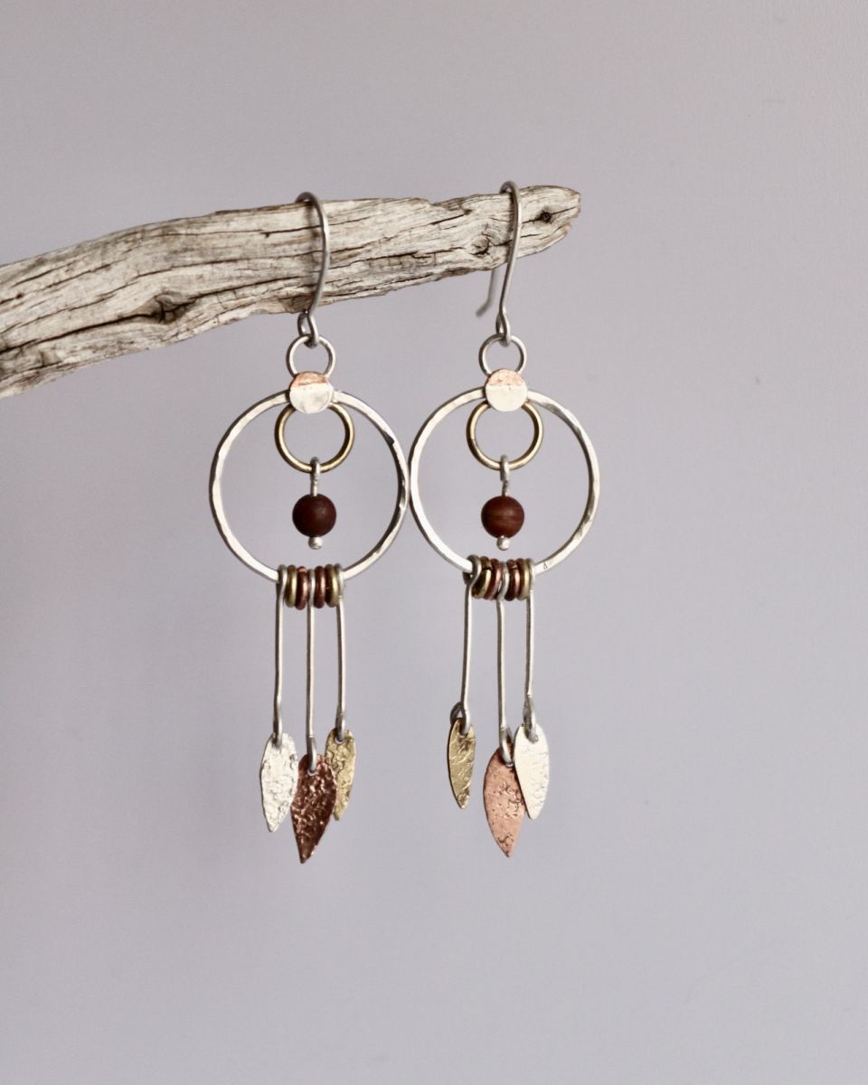 Boucles Silaya, boucles d’oreilles en argent fait main par Maryjou — vue 3