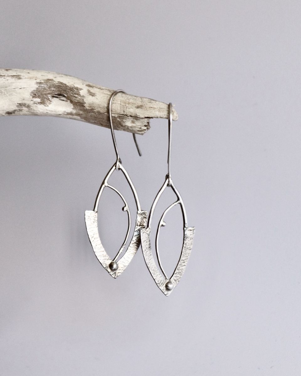 Boucles vela, boucles d’oreilles en argent fait main par Maryjou — vue 2