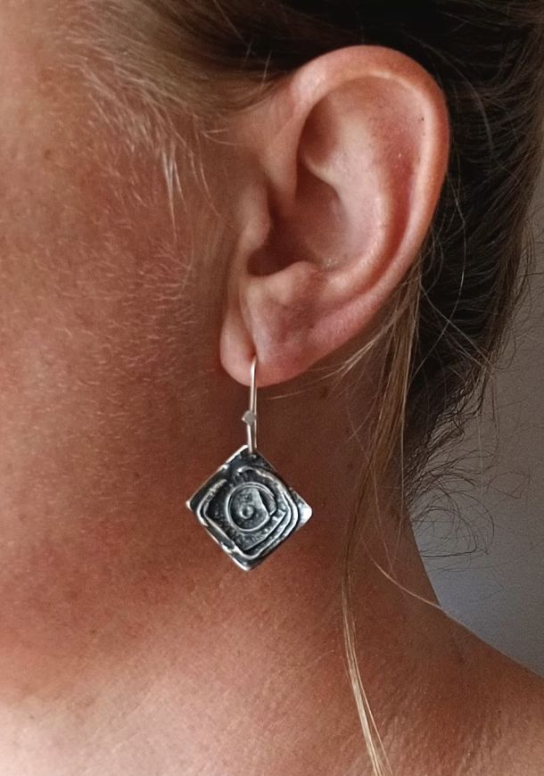 Boucles Spyrales, boucles d’oreilles en argent fait main par Maryjou