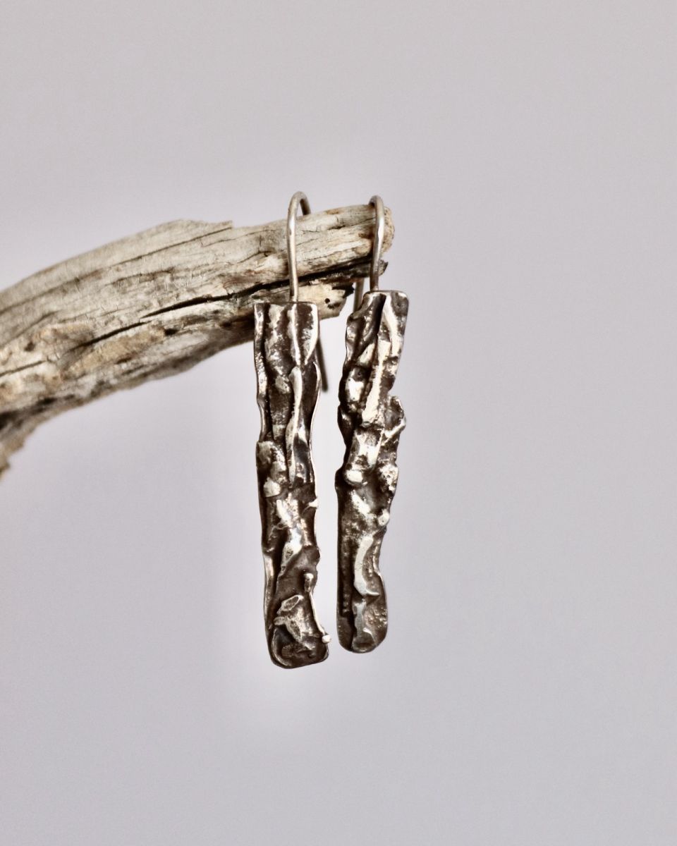 Boucles vestyge, boucles d’oreilles en argent fait main par Maryjou — vue 3