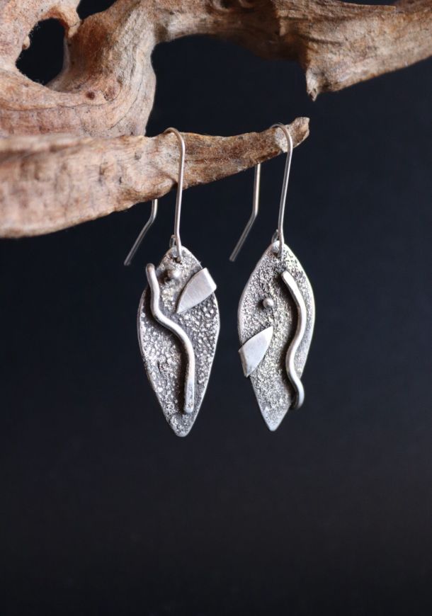 Boucles Kira 11 Boucles vellea, boucles d’oreilles en argent fait main par Maryjou — vue 2