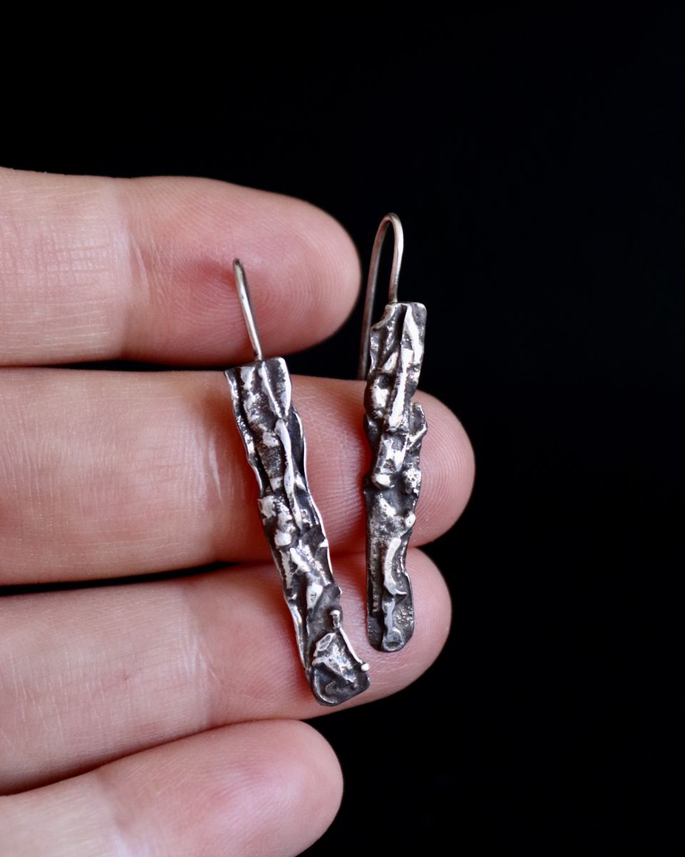 Boucles vestyge, boucles d’oreilles en argent fait main par Maryjou — vue 5