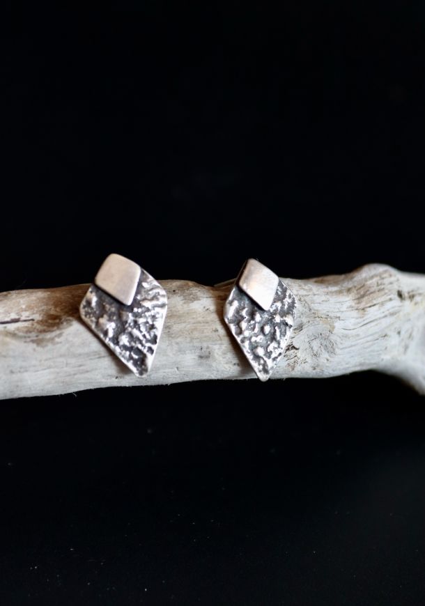 Boucles sentiers 3 Boucles ozanges, boucles d’oreilles en argent fait main par Maryjou — vue 4