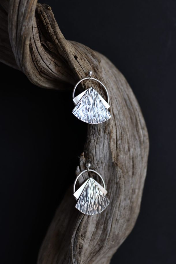 Boucles Equylibre 13 Boucles hybrides éventail, boucles d’oreilles en argent fait main par Maryjou