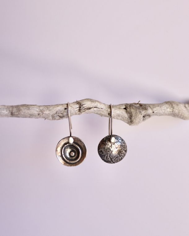 Boucles reversibles Ondes, boucles réversibles en argent fait main par Maryjou