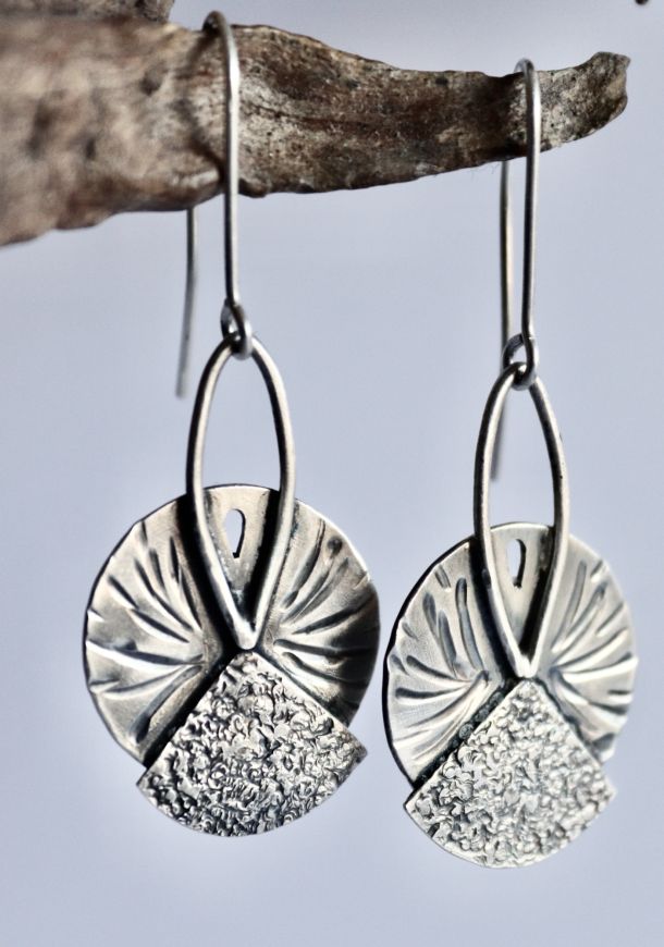 Boucles Lignes 12 Boucles Taliya, boucles d’oreilles en argent fait main par Maryjou — vue 3