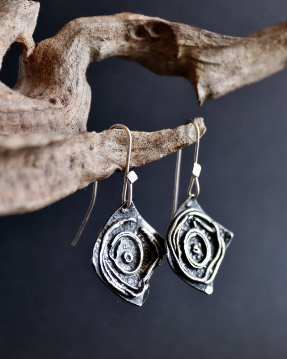Boucles Spyrales, boucles d’oreilles en argent fait main par Maryjou — vue 3