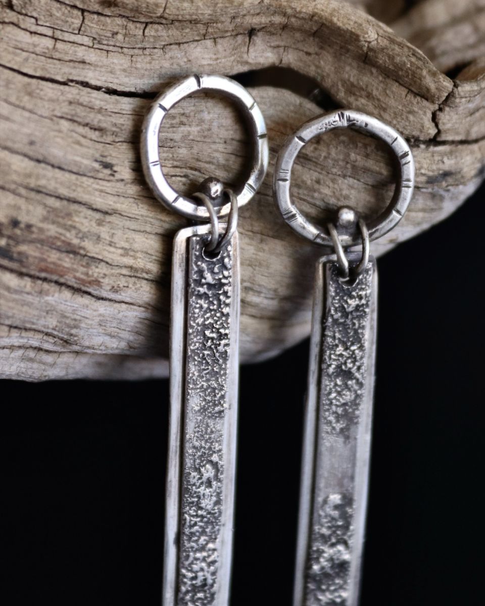 Boucles Sorya, boucles d’oreilles en argent fait main par Maryjou — vue 4