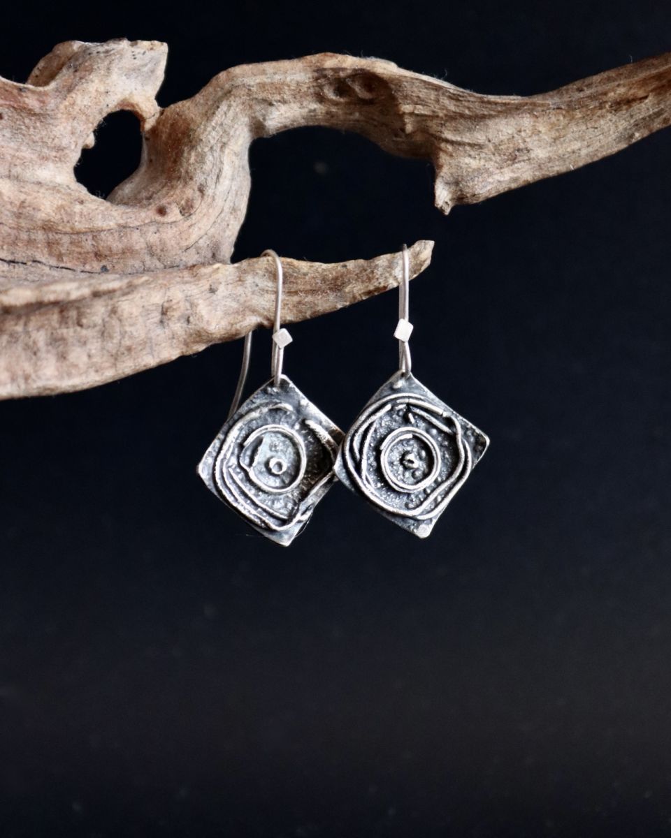 Boucles Spyrales, boucles d’oreilles en argent fait main par Maryjou — vue 2