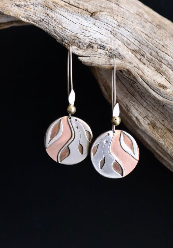 Boucles Selvane 13 Boucles Automne, boucles d’oreilles en argent fait main par Maryjou — vue 4
