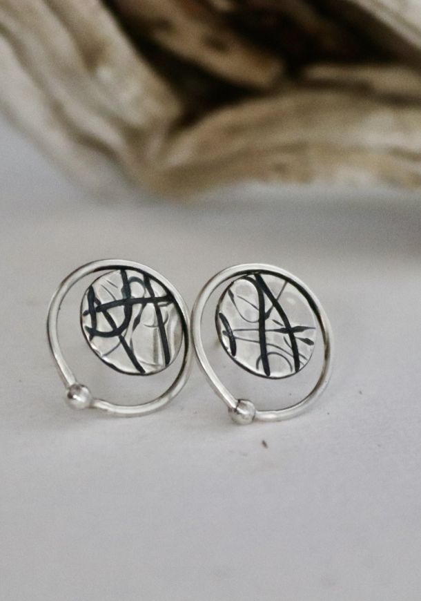 Boucles sentiers, boucles d’oreilles en argent fait main par Maryjou