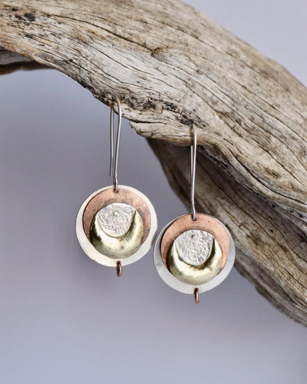 Pendentif automne 7 Boucles Lunéis, boucles d’oreilles en argent fait main par Maryjou — vue 3