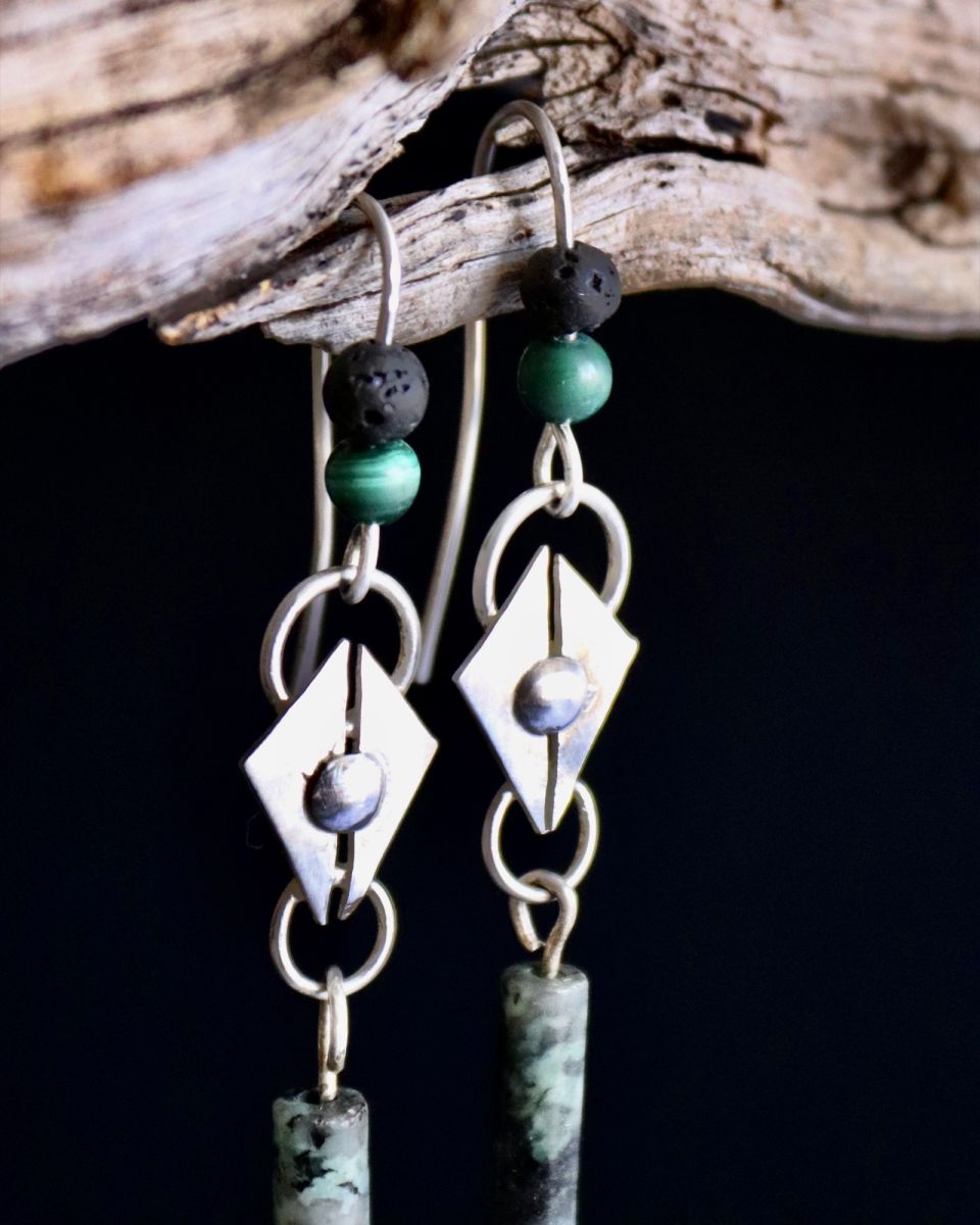 Boucles vero, boucles d’oreilles en argent fait main par Maryjou — vue 5