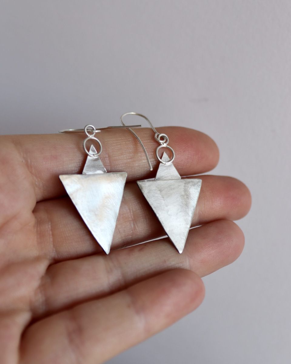 Boucles inka, boucles d’oreilles en argent fait main par Maryjou — vue 3