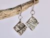 Boucles carrées, boucles d’oreilles en argent fait main par Maryjou — vue 2