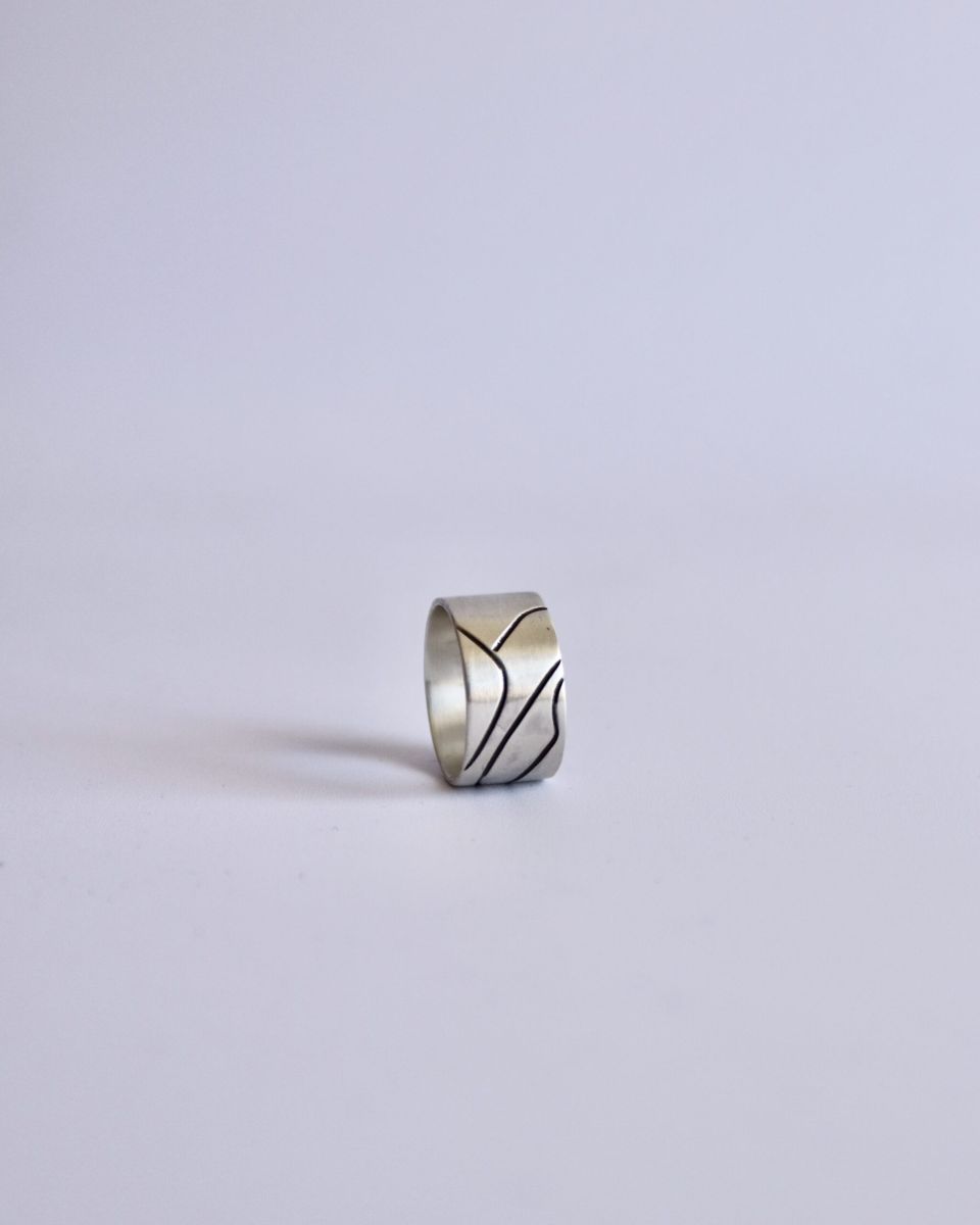 Bague sentier, bague en argent fait main par Maryjou — vue 3