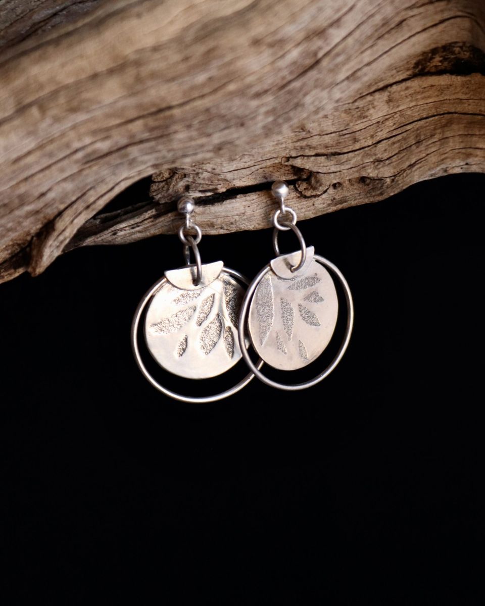 Boucles Hybrides Thallo, boucles d’oreilles en argent fait main par Maryjou — vue 3
