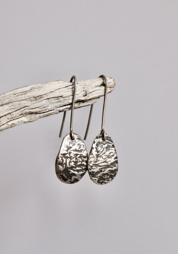 Boucles Lignes 6 Boucles zébrées, boucles d’oreilles en argent fait main par Maryjou — vue 3