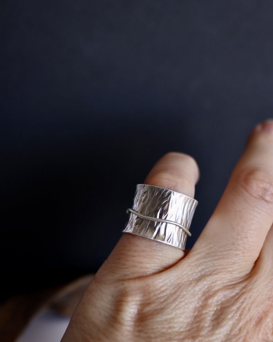 Bague évasée, bague en argent fait main par Maryjou — vue 5