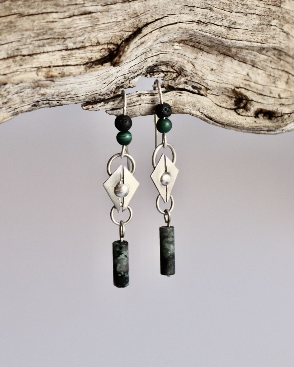 Boucles vero, boucles d’oreilles en argent fait main par Maryjou — vue 3