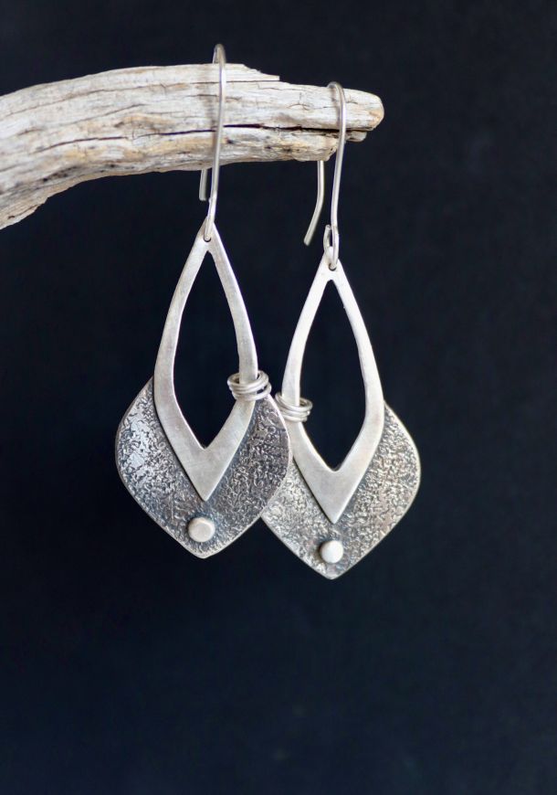Boucles Kira 5 Boucles Arabesques, boucles d’oreilles en argent fait main par Maryjou — vue 2