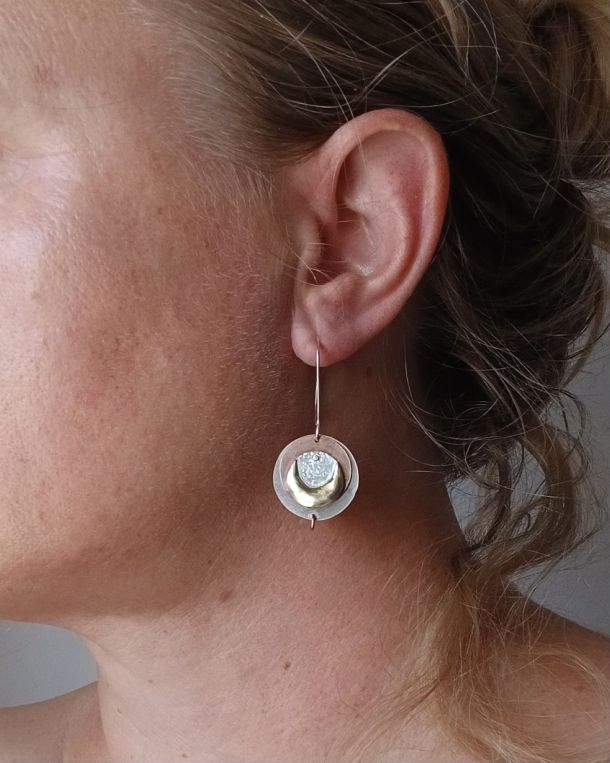Boucles Lunéis, boucles d’oreilles en argent fait main par Maryjou