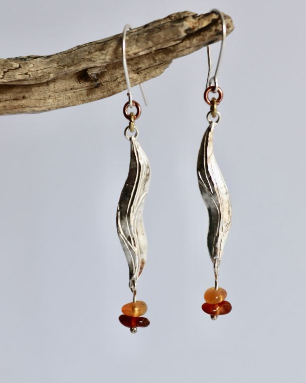 Boucles Nehalys, boucles d’oreilles en argent fait main par Maryjou
