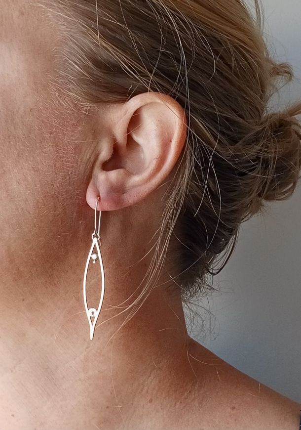 Boucles Elyan, boucles d’oreilles en argent fait main par Maryjou