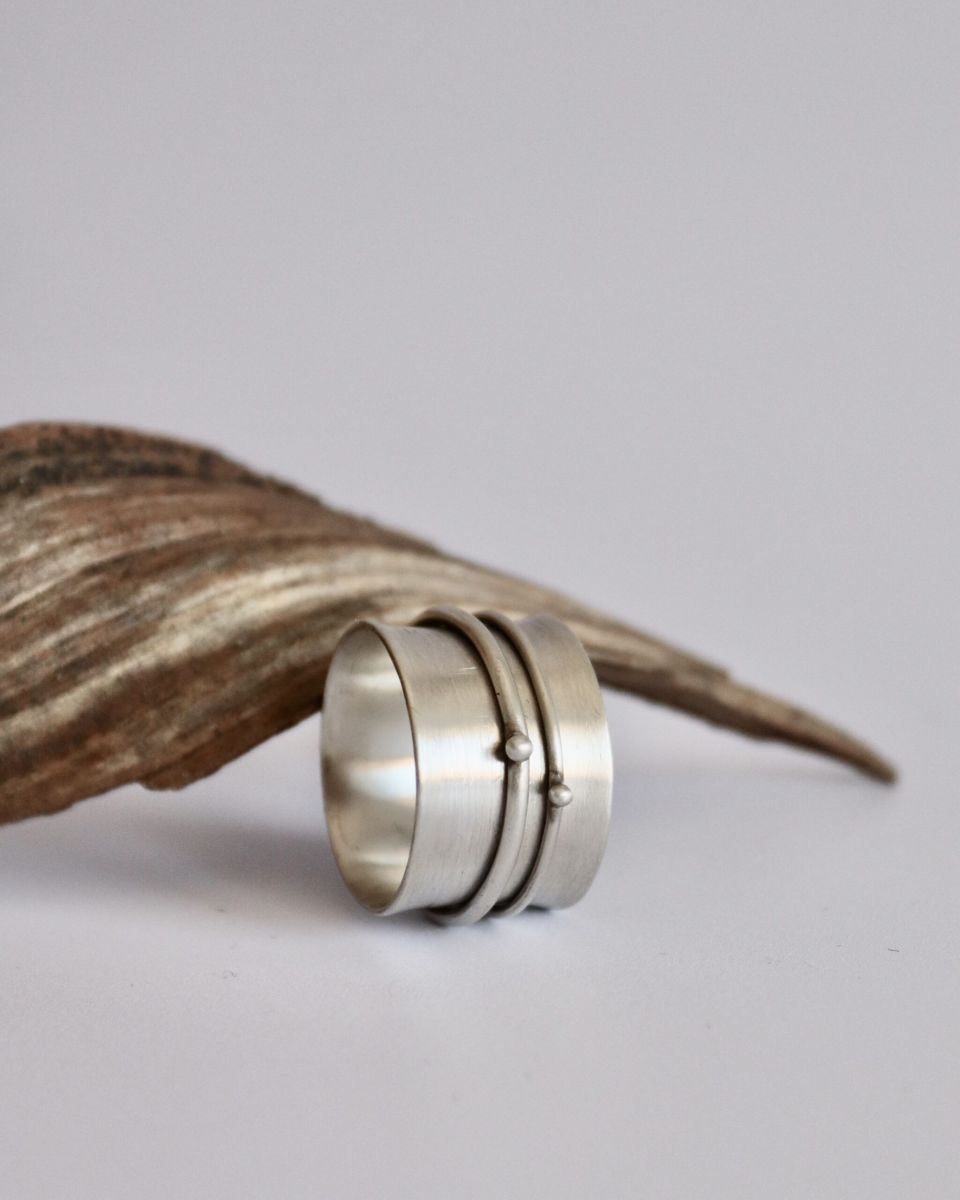 Bague double jeu, bague en argent fait main par Maryjou — vue 2