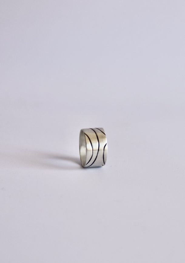 Bague sentier, bague en argent fait main par Maryjou