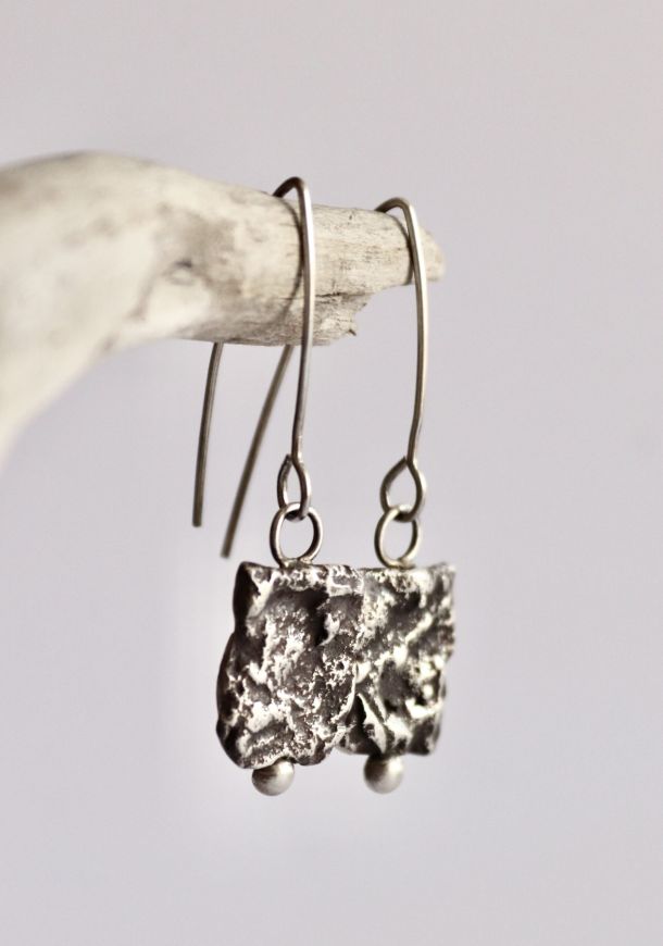 Boucles Kira 16 Boucles Fracta, boucles d’oreilles en argent fait main par Maryjou — vue 3