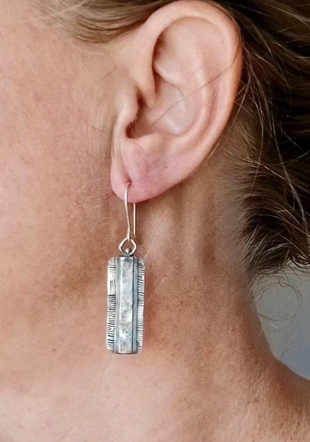 Boucles Tarka, boucles d’oreilles en argent fait main par Maryjou