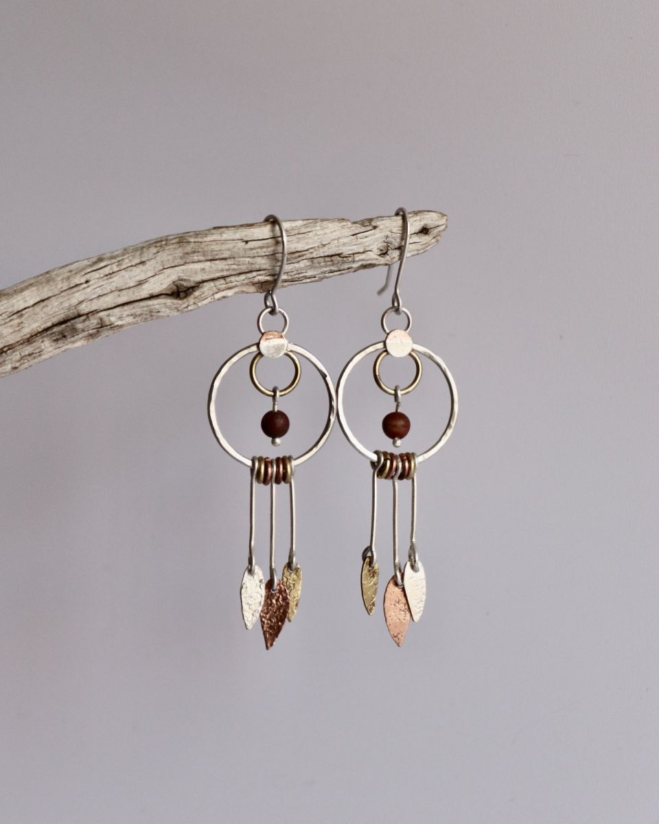 Boucles Silaya, boucles d’oreilles en argent fait main par Maryjou — vue 4