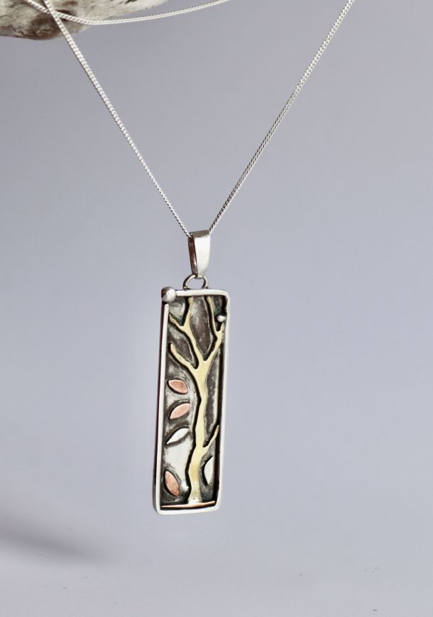 Pendentif Vygne 15 Pendentif arbre, pendentif en argent fait main par Maryjou — vue 3