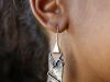 Boucles traverse, boucles d’oreilles en argent fait main par Maryjou — vue 5