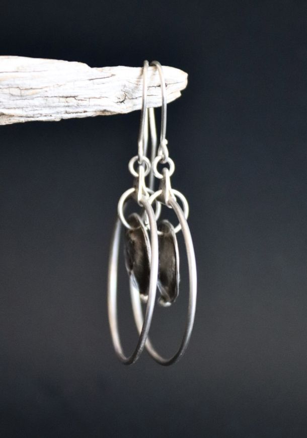 Boucles Lunja, boucles d’oreilles en argent fait main par Maryjou