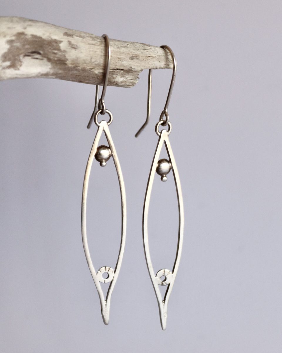 Boucles Elyan, boucles d’oreilles en argent fait main par Maryjou — vue 3