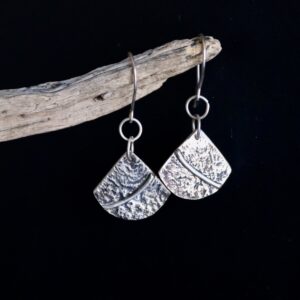 Boucles éventails, boucles d’oreilles en argent fait main par Maryjou