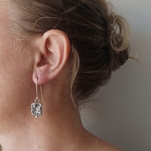 Boucles Fracta, boucles d’oreilles en argent fait main par Maryjou