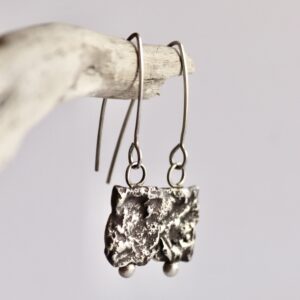 Boucles Fracta, boucles d’oreilles en argent fait main par Maryjou — vue 3