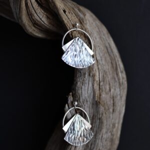 Boucles hybrides éventail, boucles d’oreilles en argent fait main par Maryjou