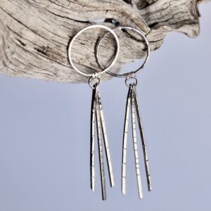 Boucles hybrides Tryo, boucles d’oreilles en argent fait main par Maryjou — vue 2