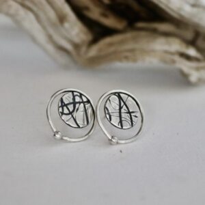 Boucles sentiers, boucles d’oreilles en argent fait main par Maryjou