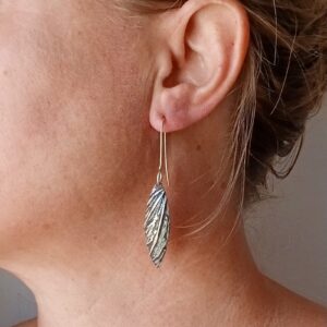 Boucles Sylvae, boucles d’oreilles en argent fait main par Maryjou