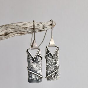 Boucles traverse, boucles d’oreilles en argent fait main par Maryjou