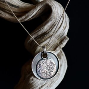 Pendentif soleye noir, pendentif en argent fait main par Maryjou