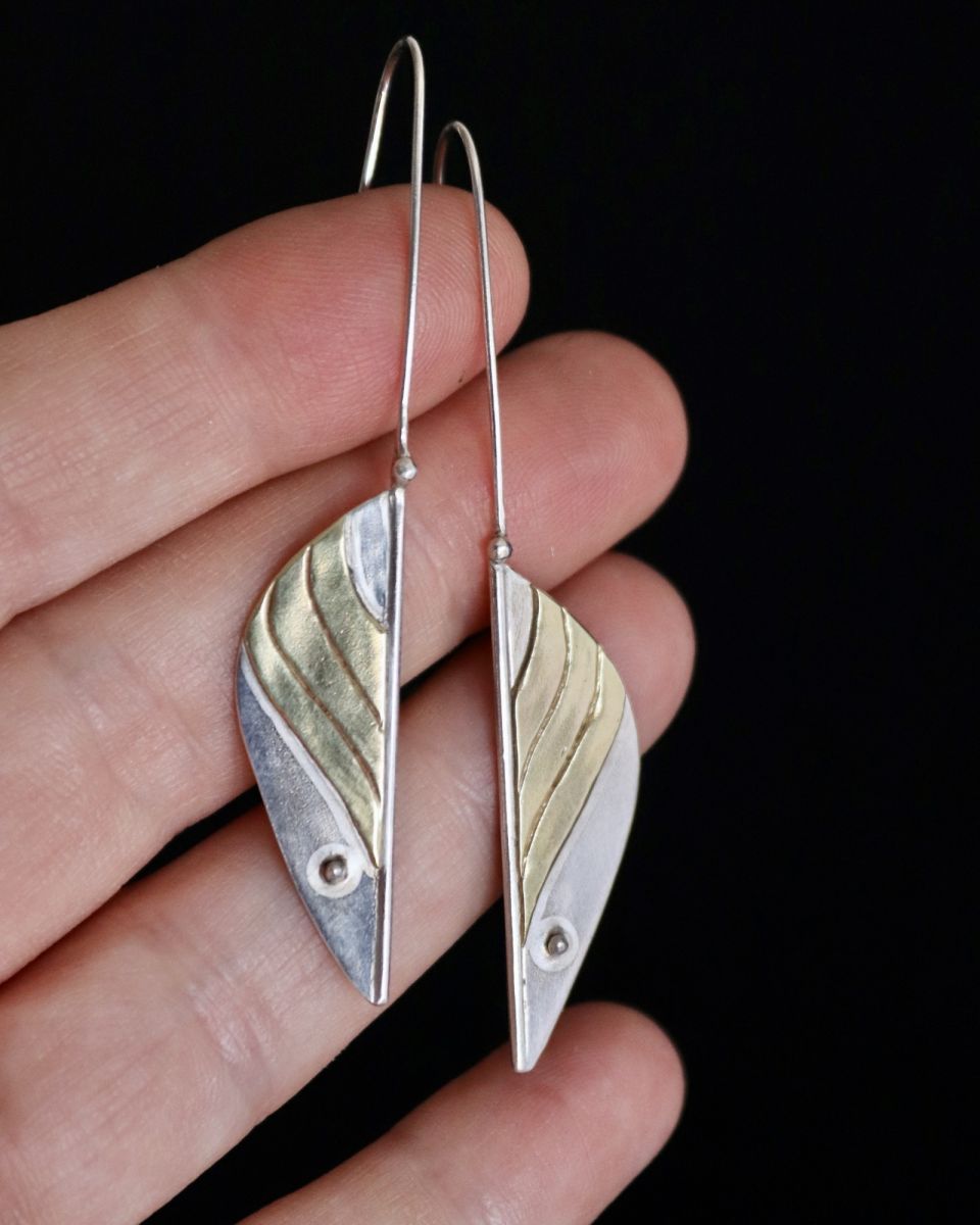 Boucles Sevelis, boucles d’oreilles en argent fait main par Maryjou — vue 6