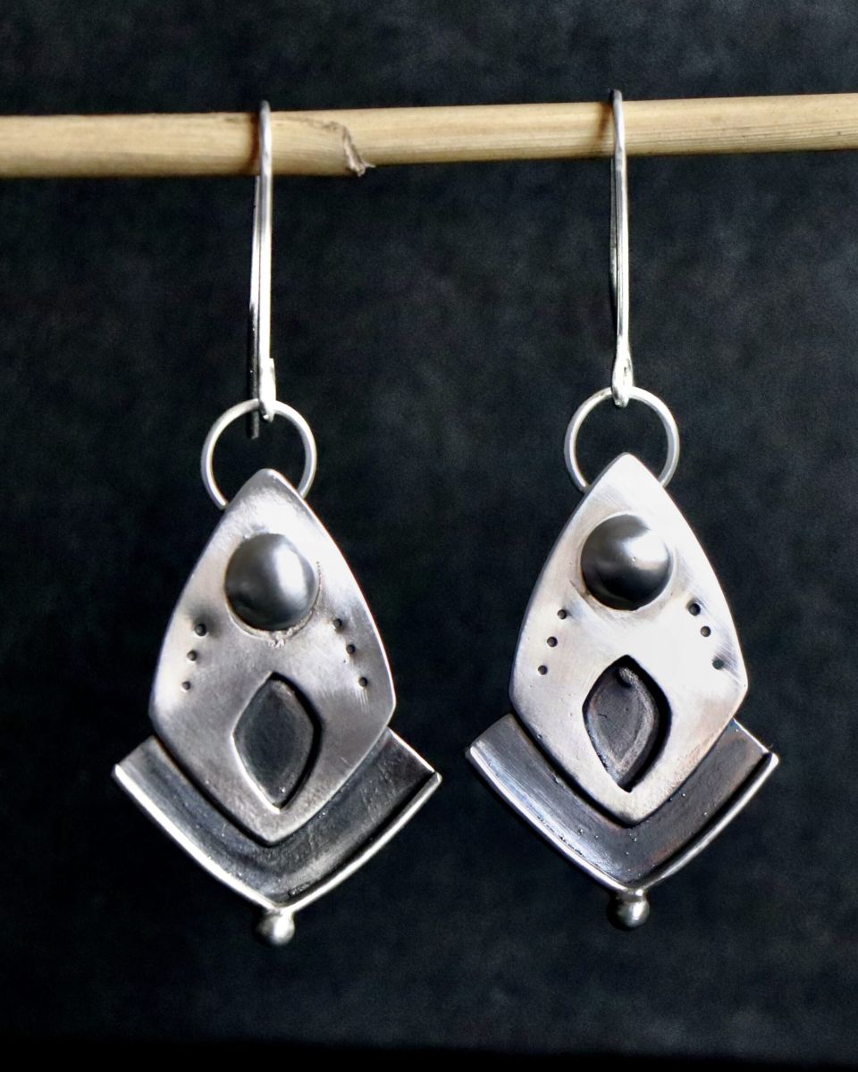 Boucles kuma, boucles d’oreilles en argent fait main par Maryjou — vue 2