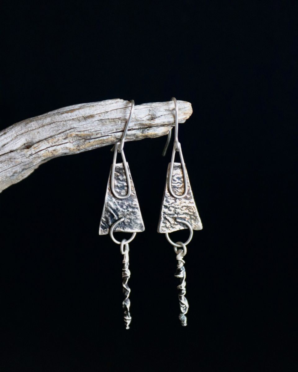 Boucles Zéphyr, boucles d’oreilles en argent fait main par Maryjou — vue 3